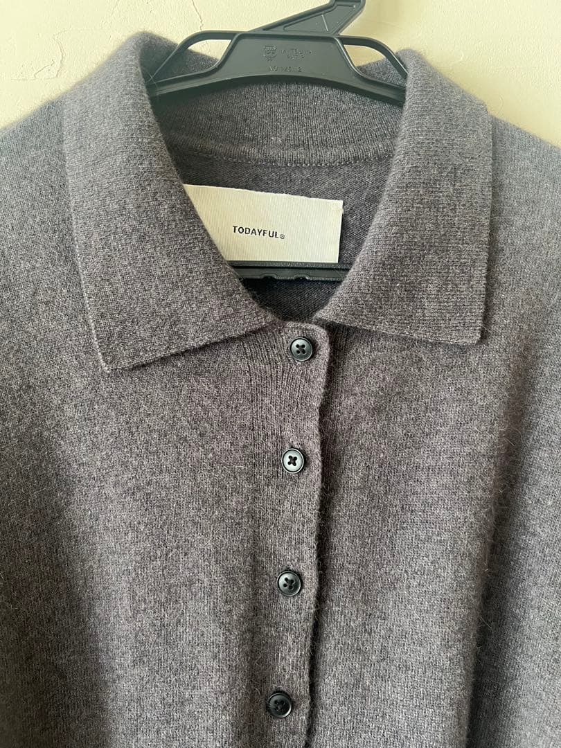 TODAYFUL Raccoon Knit Cardiganグレー