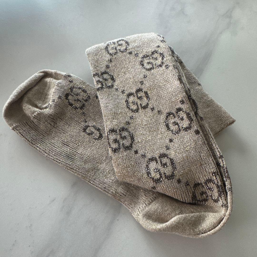 GUCCI 靴下 ラメ gg ソックス インターロッキング ロゴ