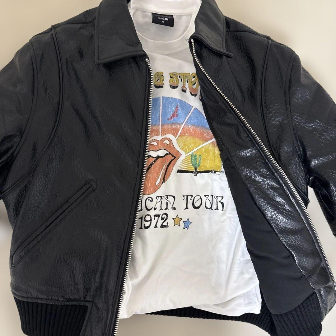 ZARA フェイクレザーパフジャケット