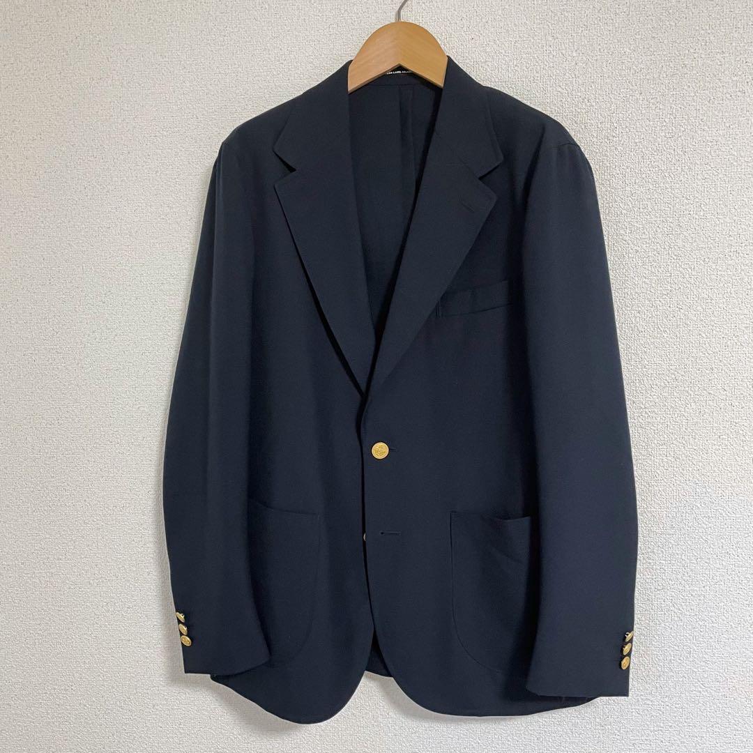 GREEN LABEL RELAXING紺ブレシングル3ボタン段返り金ボタンL