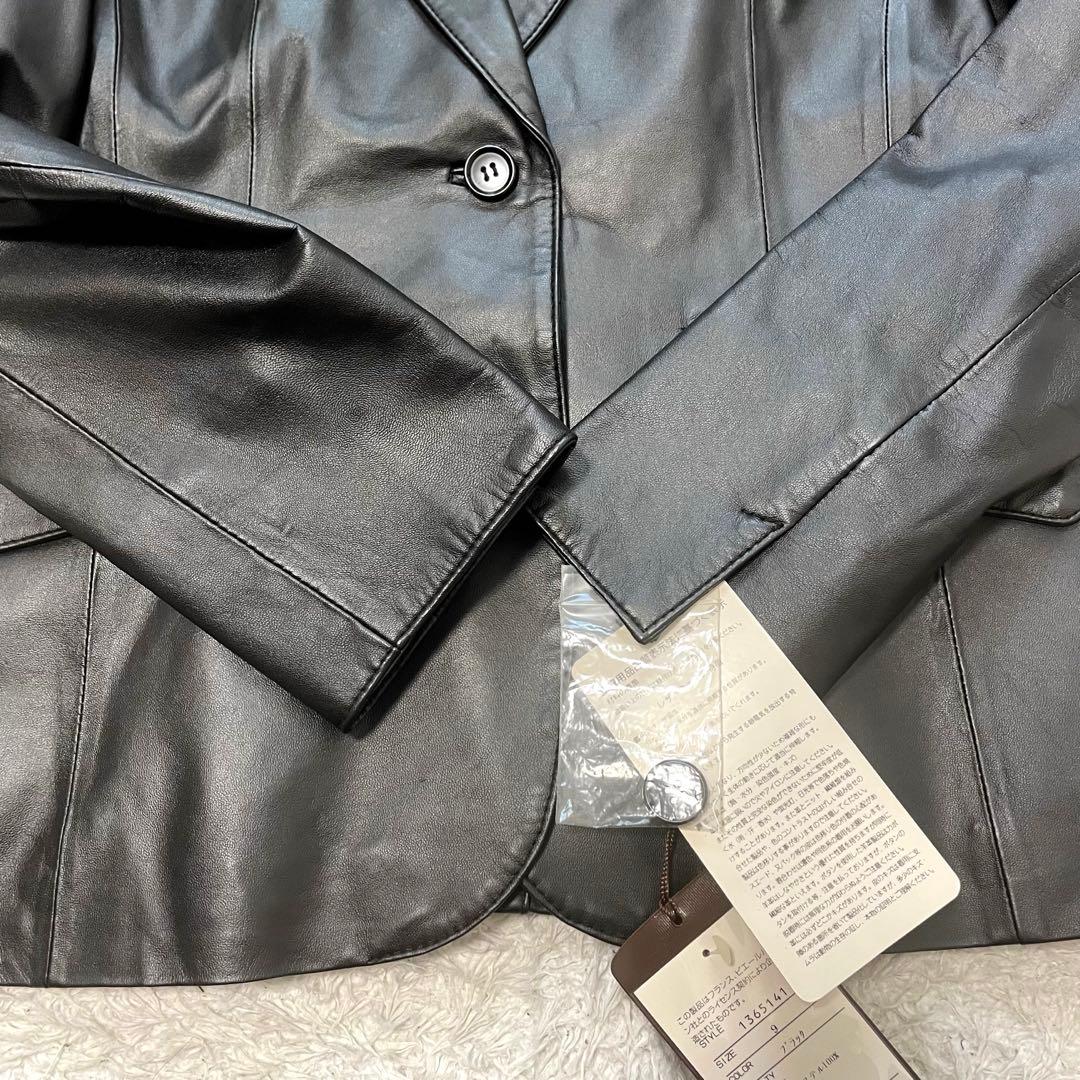 新品タグ付き✨BALMAIN ラムレザー テーラードジャケット ブラック　M