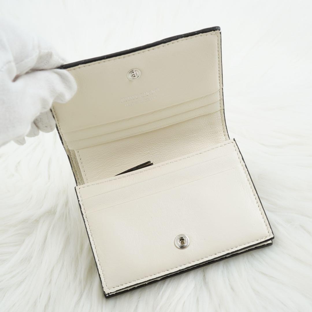 ほぼ未使用品　jimmy choo ジミーチュウ　二つ折り財布　ホワイト系　希少