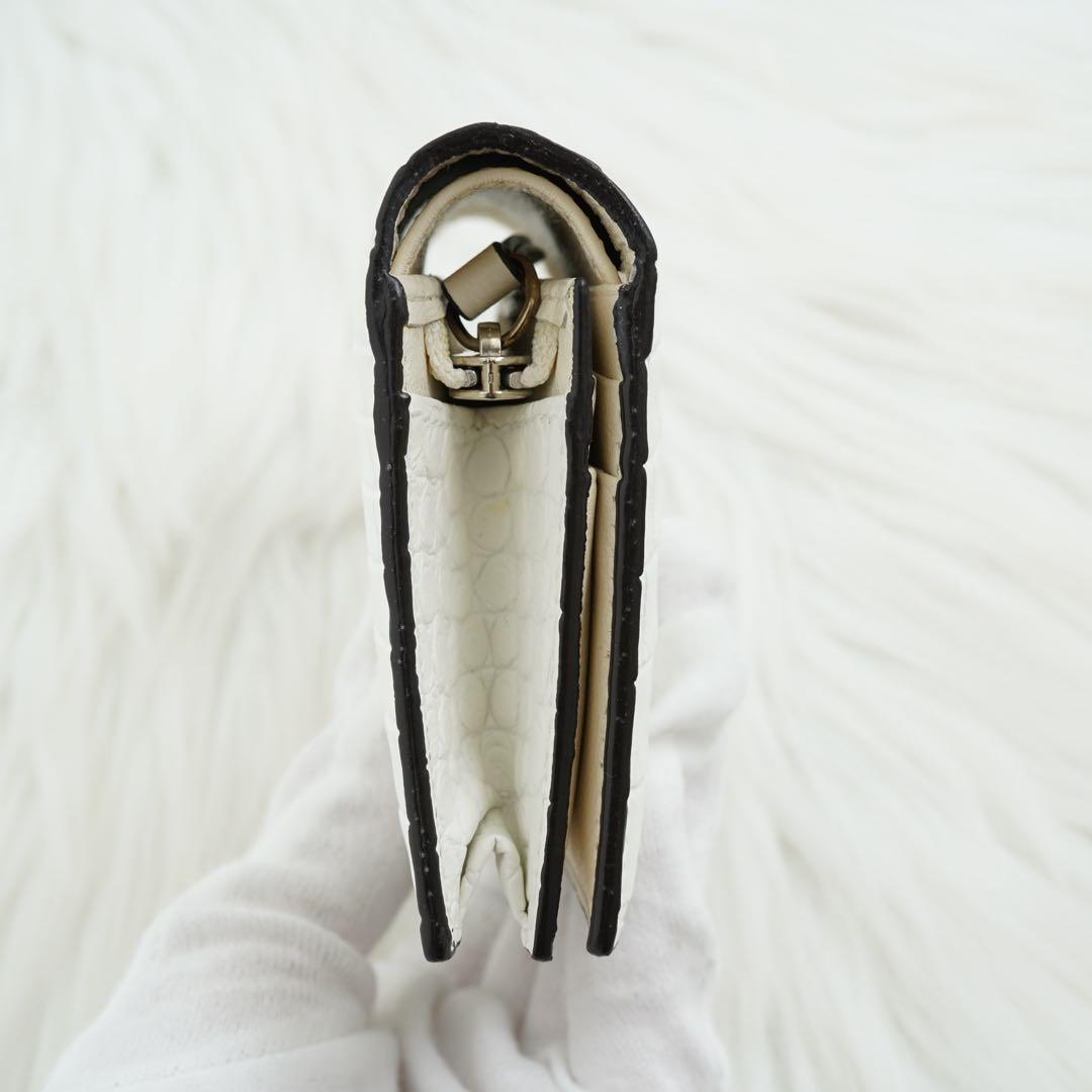 ほぼ未使用品　jimmy choo ジミーチュウ　二つ折り財布　ホワイト系　希少