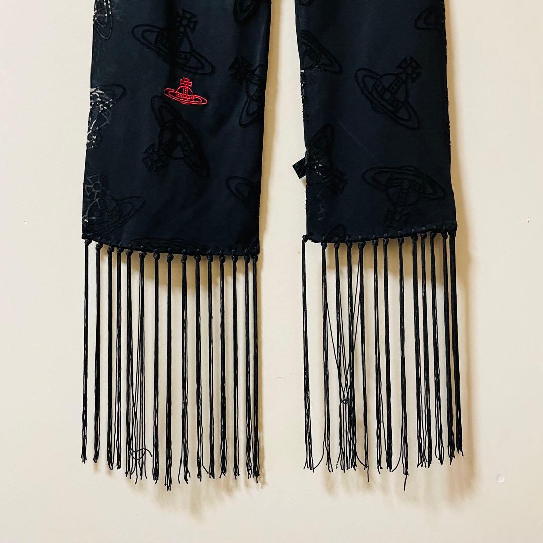 激レア✨ヴィヴィアンウエストウッド オーブ柄 刺繍 スカーフ ストール ブラック