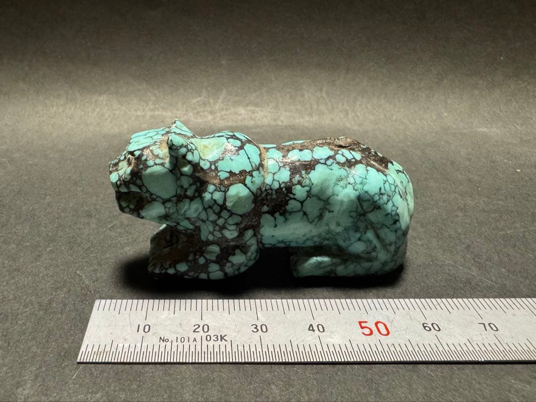八*鳥様 ターコイズ 虎？猫？ 54.5g / 不用品 現状渡し