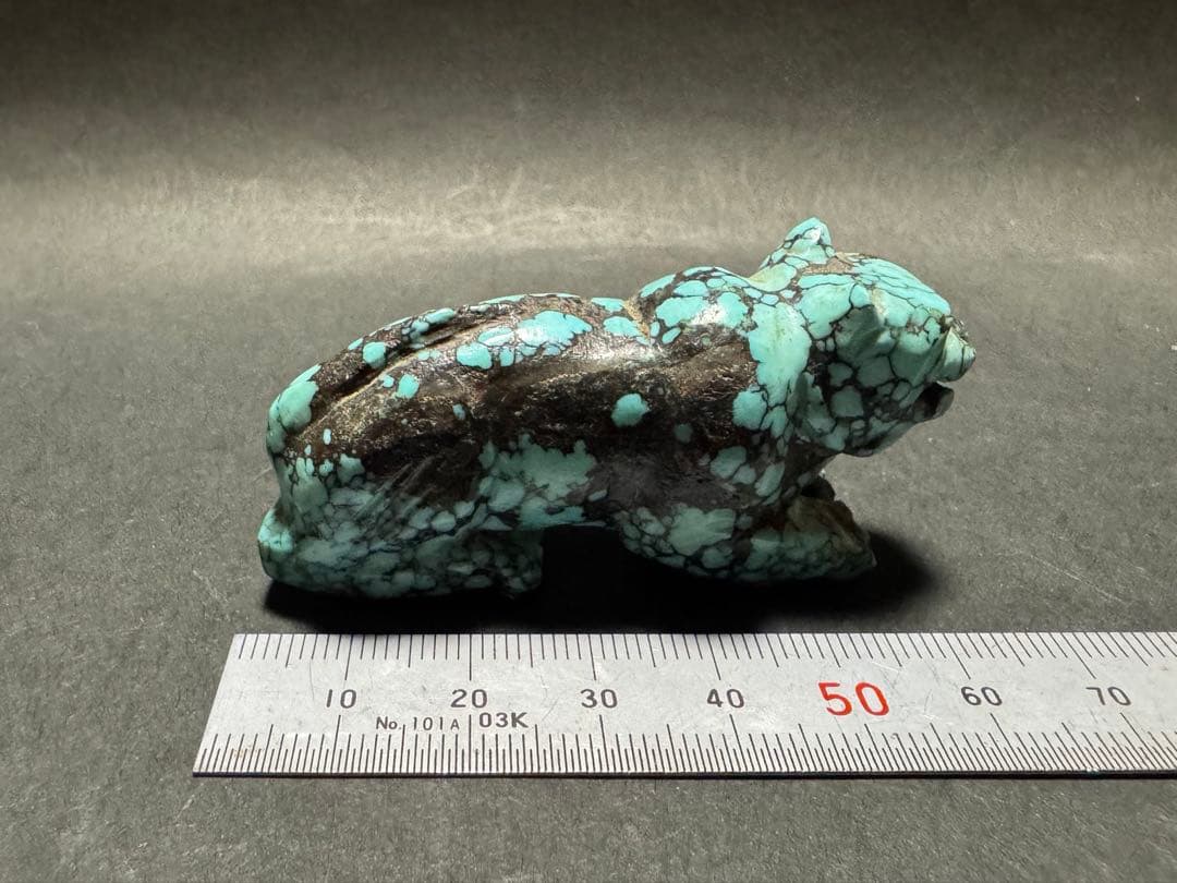 八*鳥様 ターコイズ 虎？猫？ 54.5g / 不用品 現状渡し