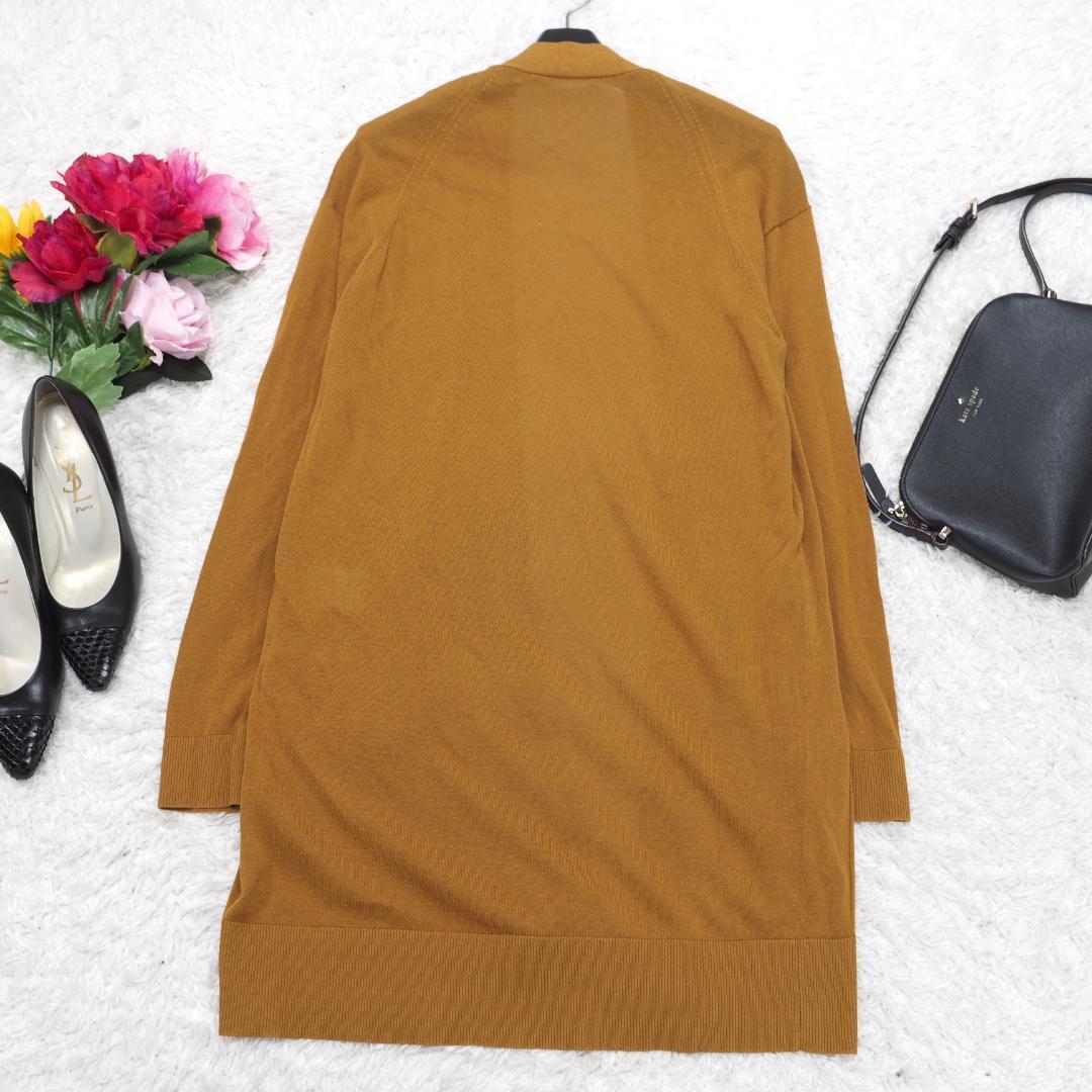 G7116*theory luxe☆ロング☆カーディガン☆茶ブラウン☆38.
