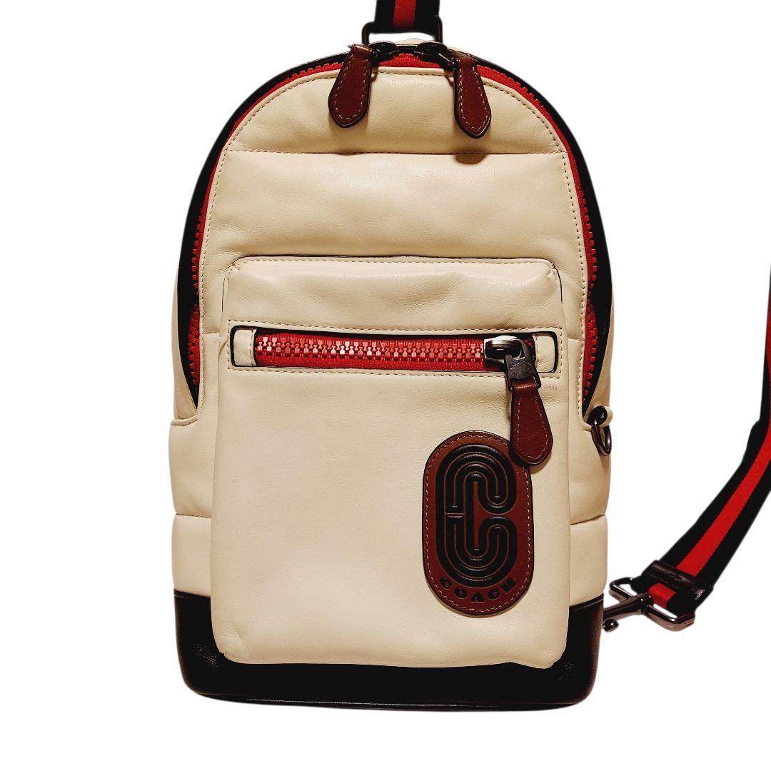 【COACH】ボディバッグ 白×赤×黒 ユニセックス コンパクト