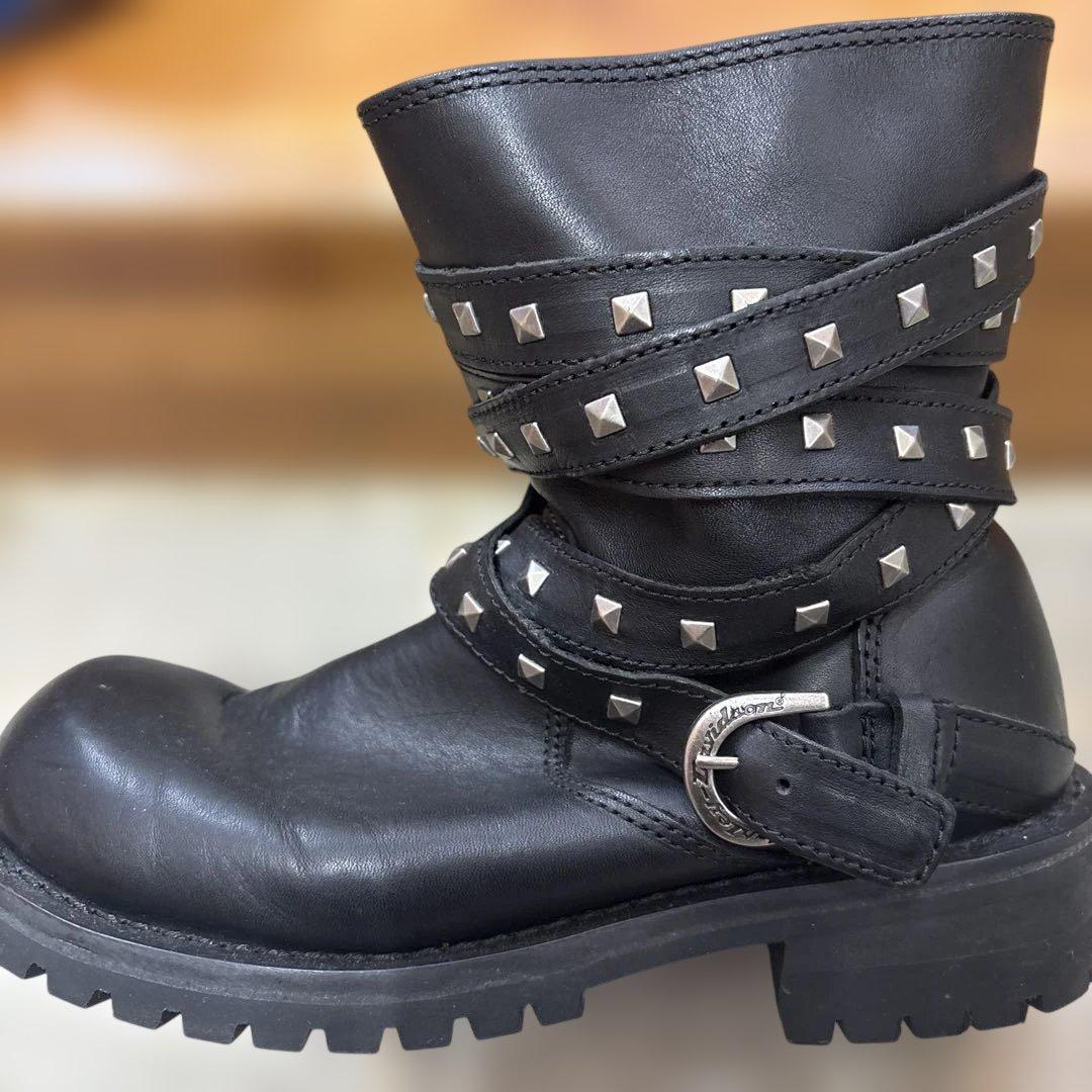 Harley Davidson スタッズ付きブーツ ブラック