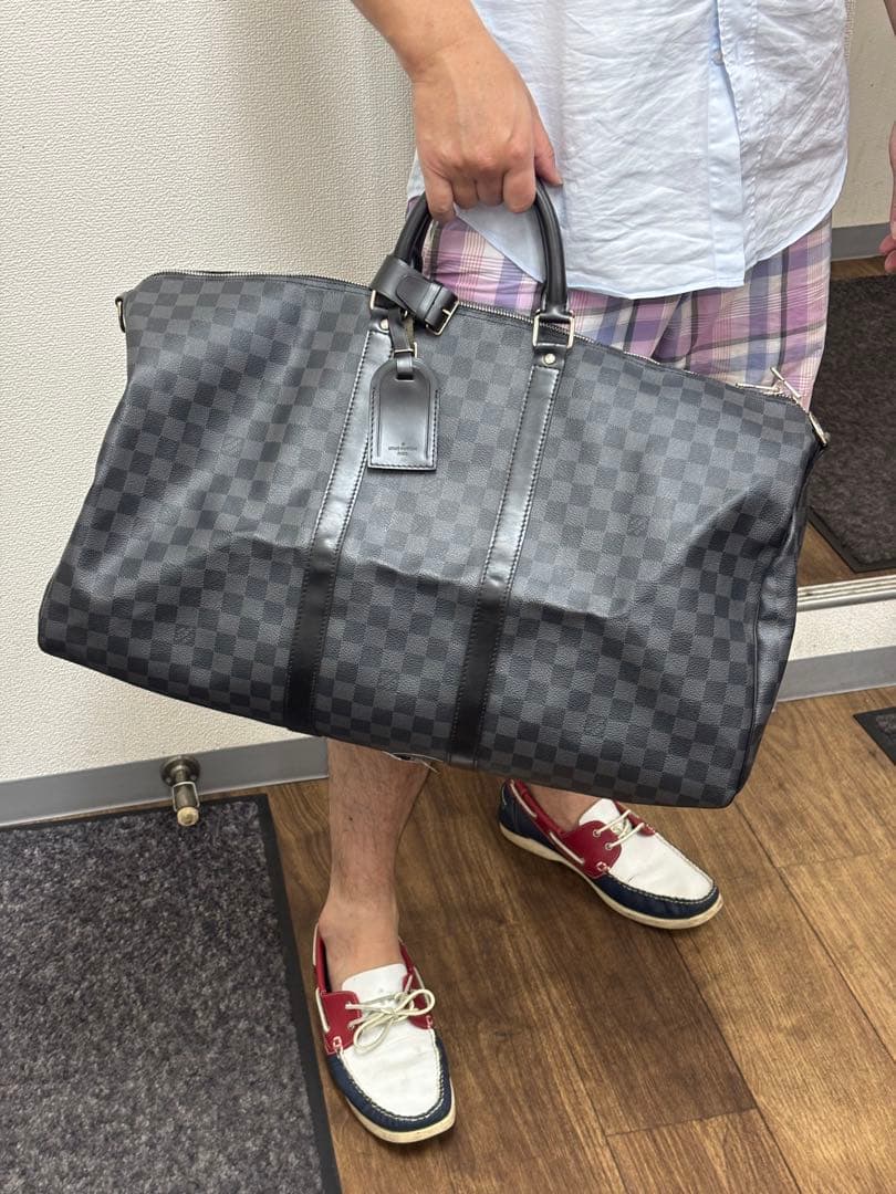 ルイヴィトン　ダミエグラフィット　キーポルバンドリエール55 中古品