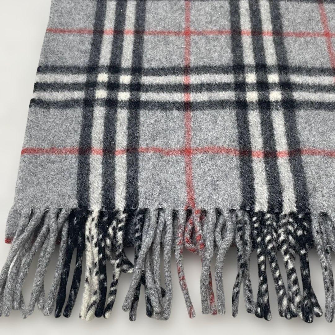 美品　Burberrys バーバリーズ カシミヤ ノバチェックマフラー　グレー