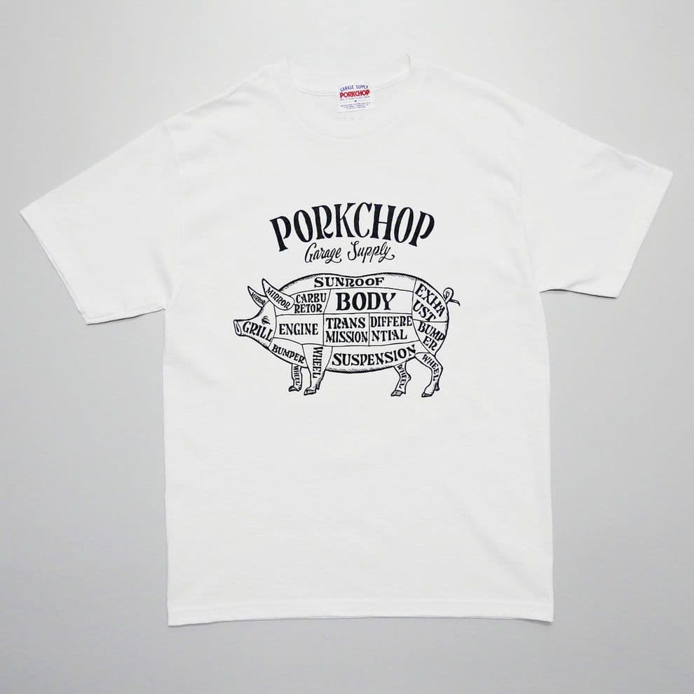 L　WH PORKCHOP PORK FRONT TEE 木村拓哉