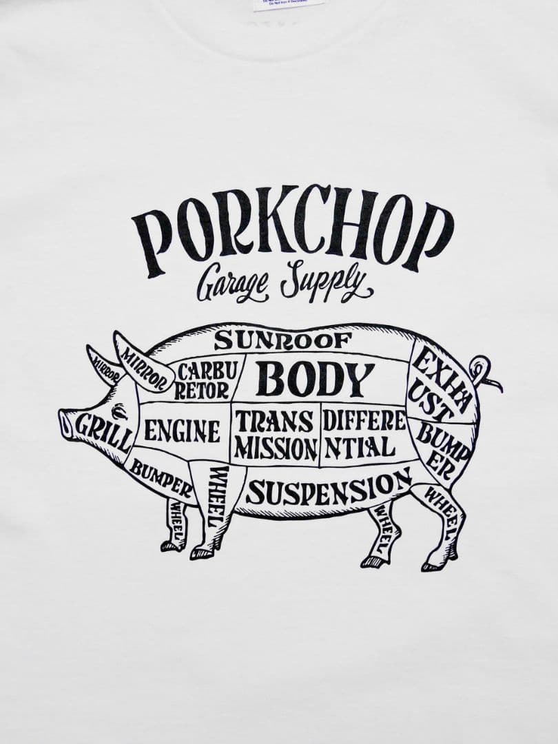 L　WH PORKCHOP PORK FRONT TEE 木村拓哉