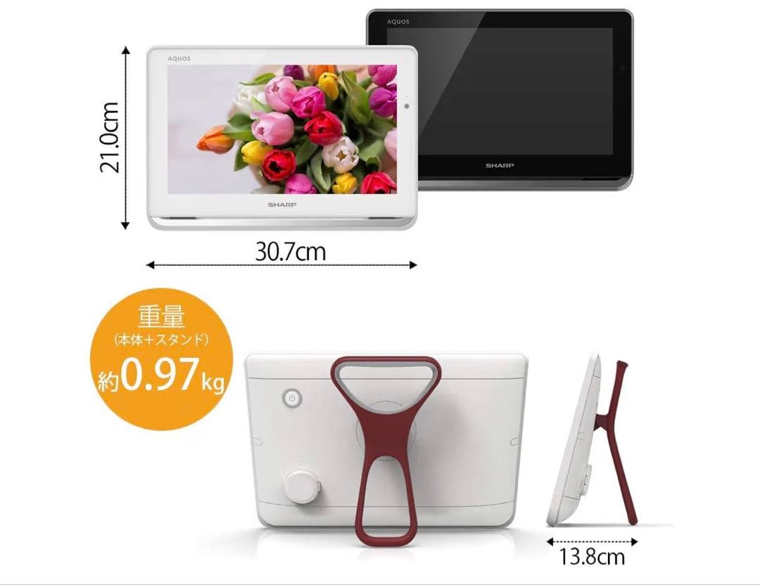 SHARP AQUOS 2T-C12AP 防水&ワイヤレス　ポータブル　テレビ