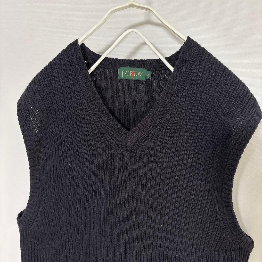 90s 巨人タグ J.CREW ジェイクルー ニットベスト コットン×リネン