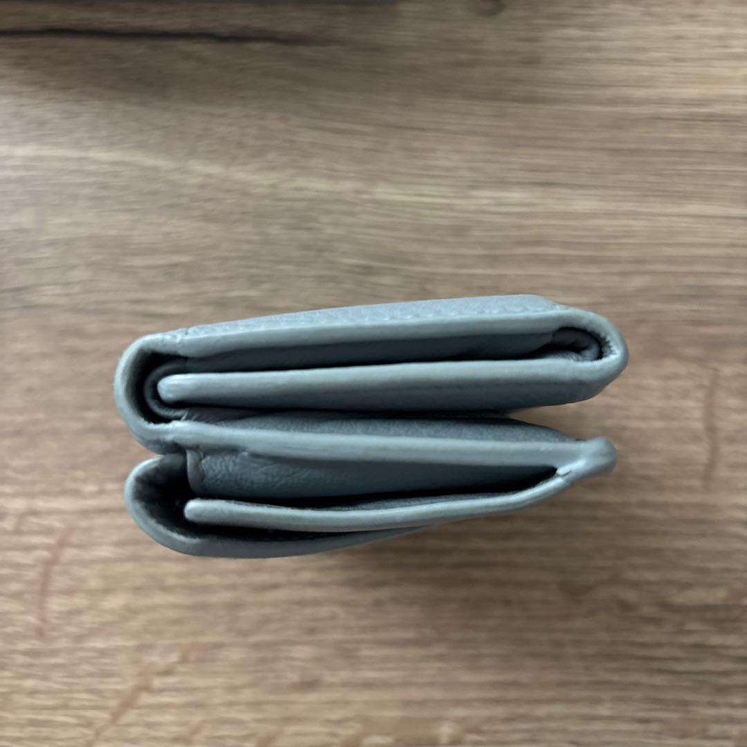BALENCIAGA 水色ペーパー　三つ折り財布