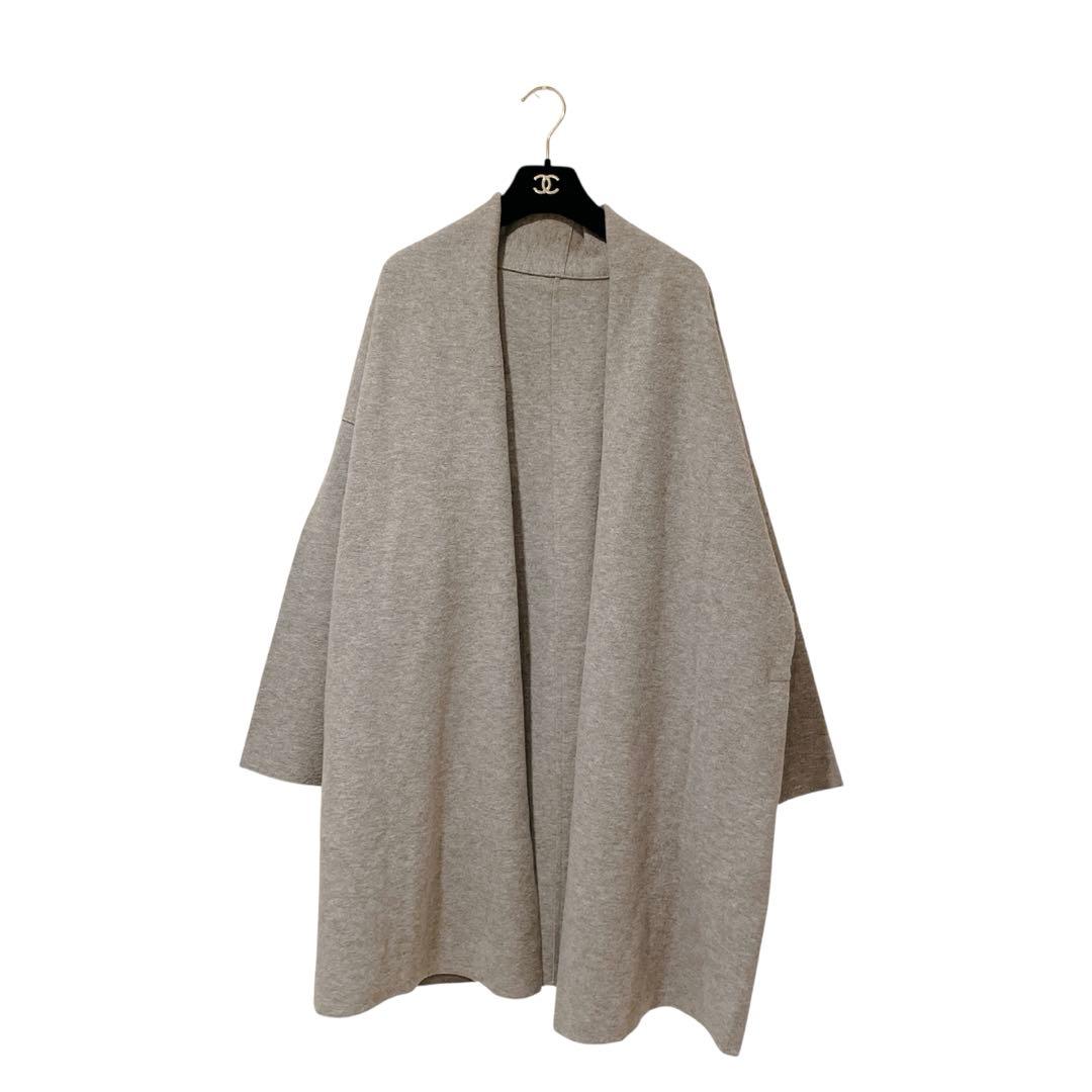 23区 コンプレストパイル ロングカーディガン グレー ウール 日本製 46