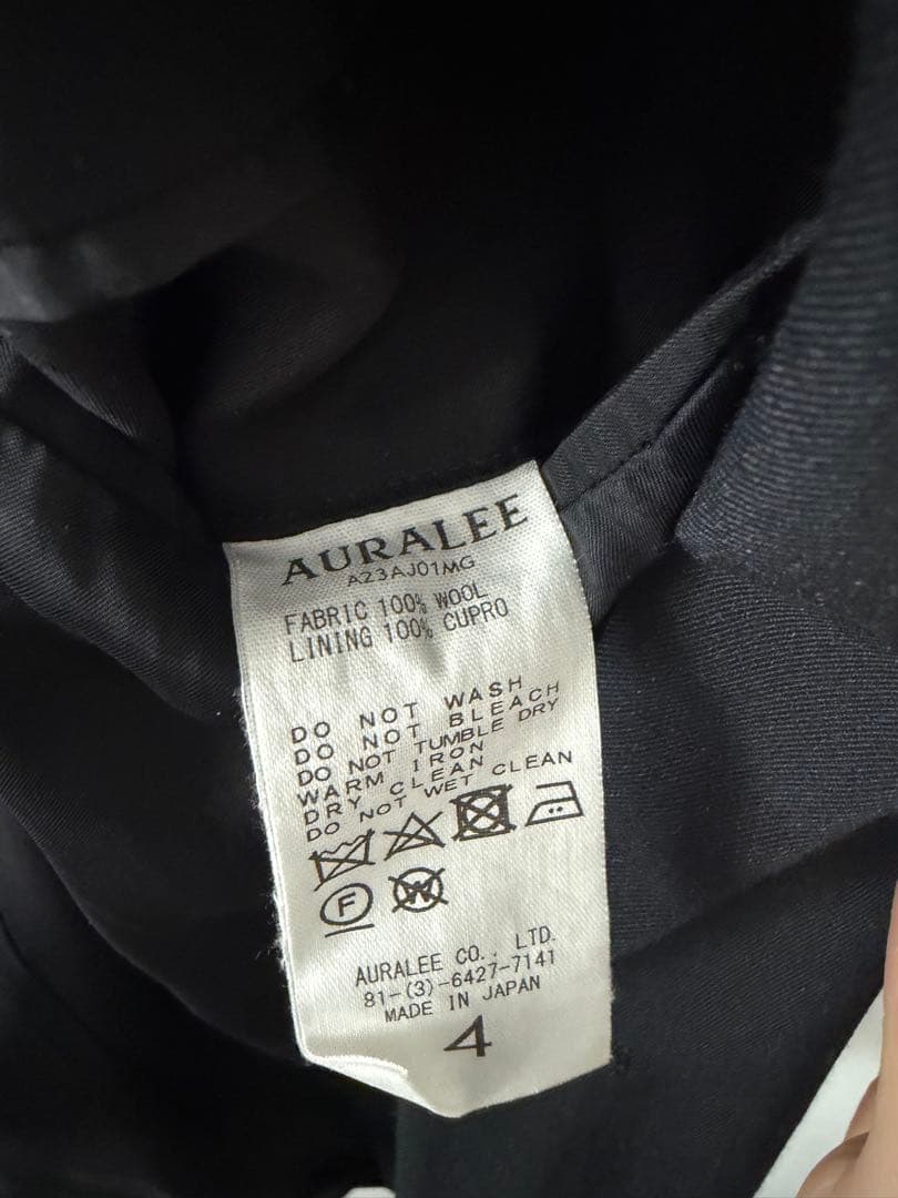 オーラリー/LIGHT WOOL MAX GABARDINE JACKET 黒4