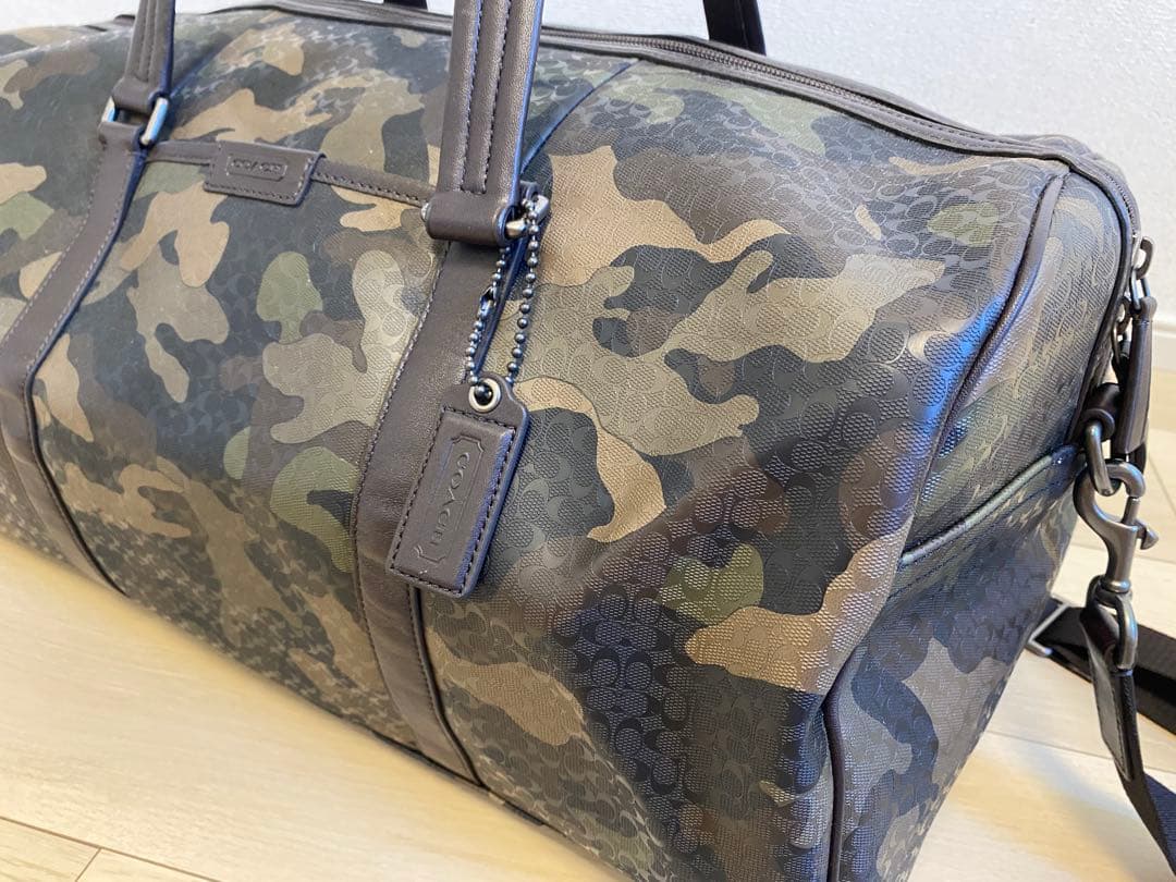 【新品】COACH コーチ ボストンバッグ ショルダー旅行 トラベル 迷彩柄