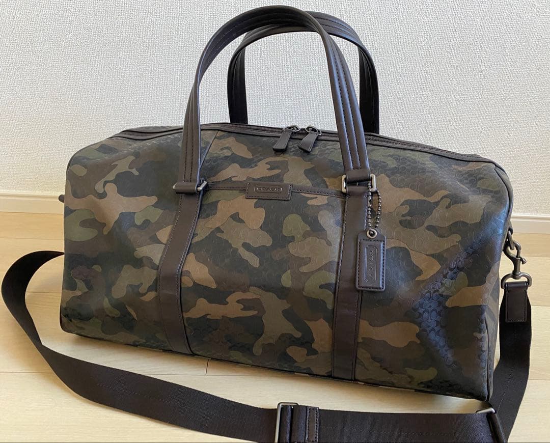 【新品】COACH コーチ ボストンバッグ ショルダー旅行 トラベル 迷彩柄