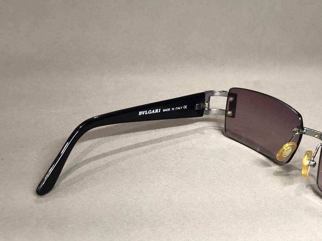 VINTAGEイタリア製【BVLGARI】縁無し リムレス スクエア型サングラス