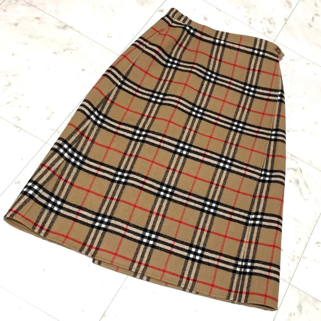 レア厚手ウール✨美品✨BURBERRYS ノバチェック 巻きロングスカート L