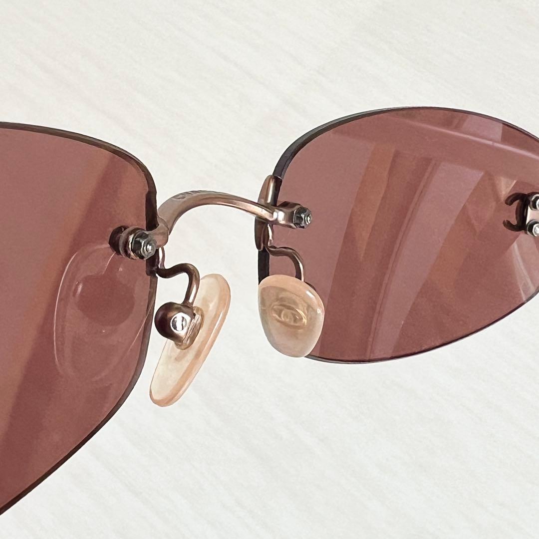 【希少】CHANEL シャネル サングラス 4002 リムレス ココマーク