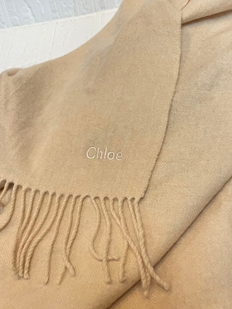 Chloeロゴ刺繍 カシミア 大判マフラー ショール ストール❤︎