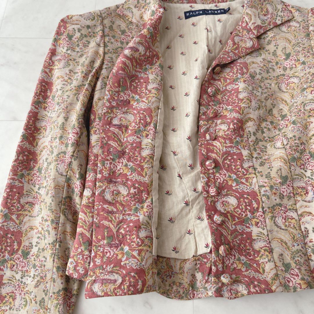 ✨レア✨貴重✨ラルフローレン花柄ジャケットショート丈ヴィンテージ上品デザイン