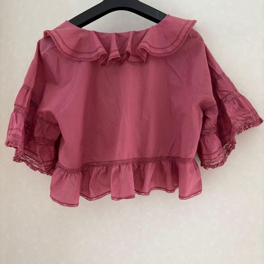 美品 ピンクハウス フリル レース リボンブラウス ボレロ