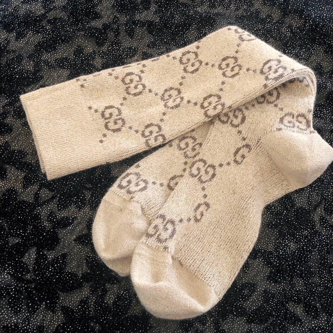 セール中♡GUCCI正規店購入　ゴールドラメ 　 ソックス　 美品