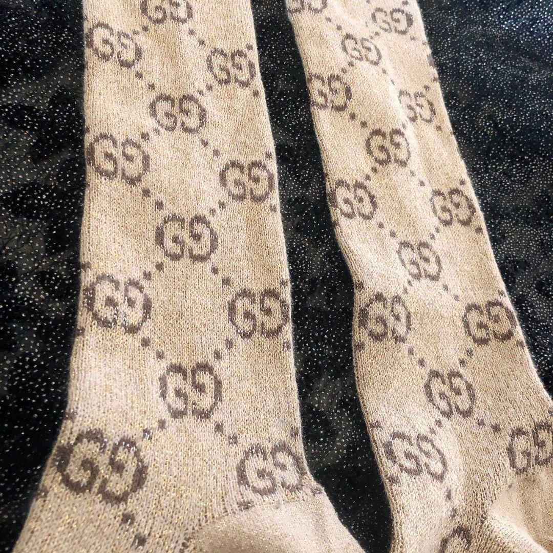 セール中♡GUCCI正規店購入　ゴールドラメ 　 ソックス　 美品