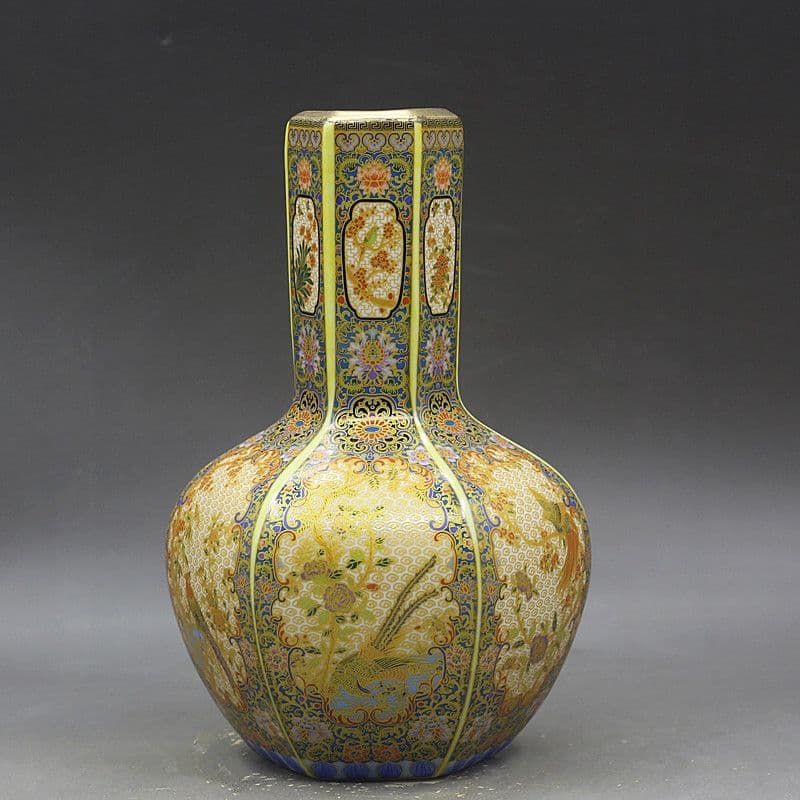 雍正琺瑯彩六方天球 景徳鎮 陶磁器 装飾品 現代工芸品 美術品 置物