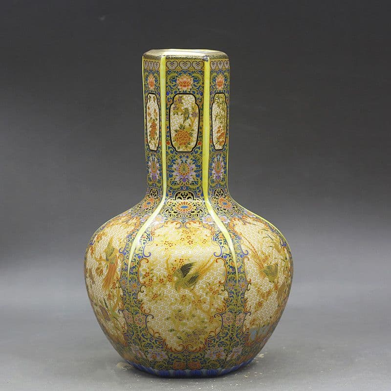 雍正琺瑯彩六方天球 景徳鎮 陶磁器 装飾品 現代工芸品 美術品 置物