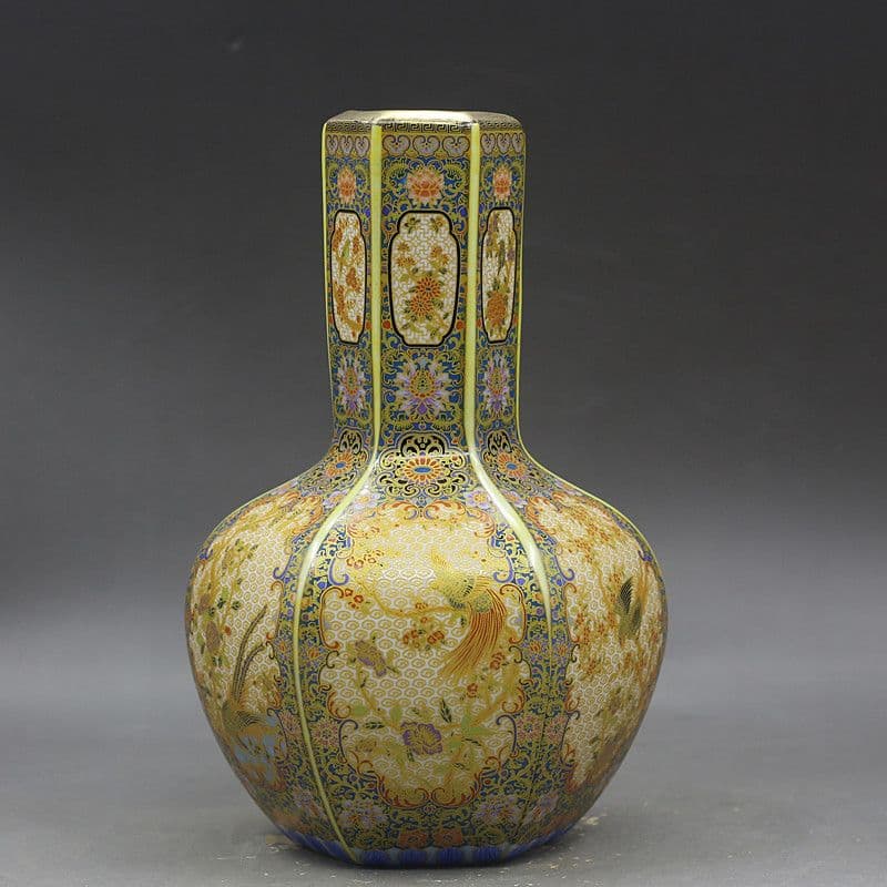 雍正琺瑯彩六方天球 景徳鎮 陶磁器 装飾品 現代工芸品 美術品 置物