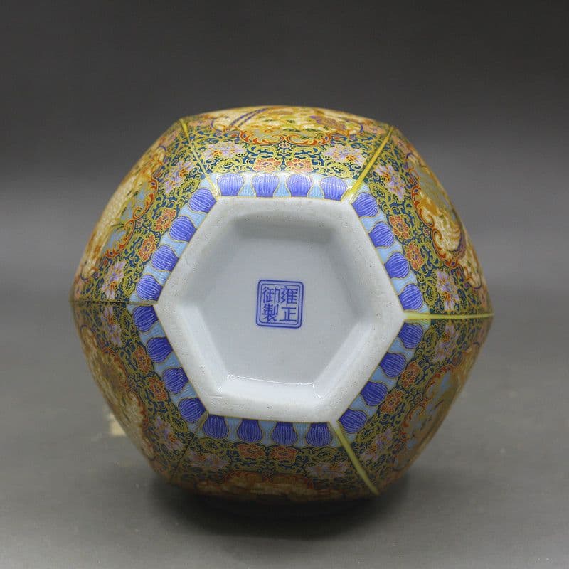 雍正琺瑯彩六方天球 景徳鎮 陶磁器 装飾品 現代工芸品 美術品 置物