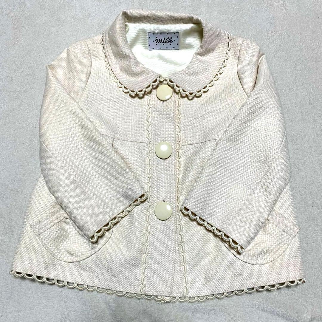 【MILK】 ミルク　フリル襟　ジャケット　ラメ入り ショートコート　ロリータ