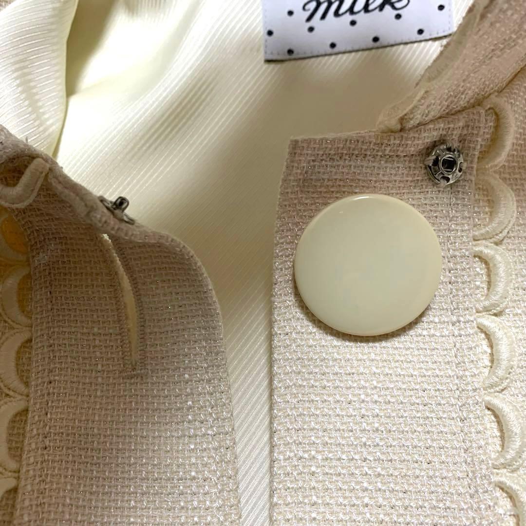 【MILK】 ミルク　フリル襟　ジャケット　ラメ入り ショートコート　ロリータ