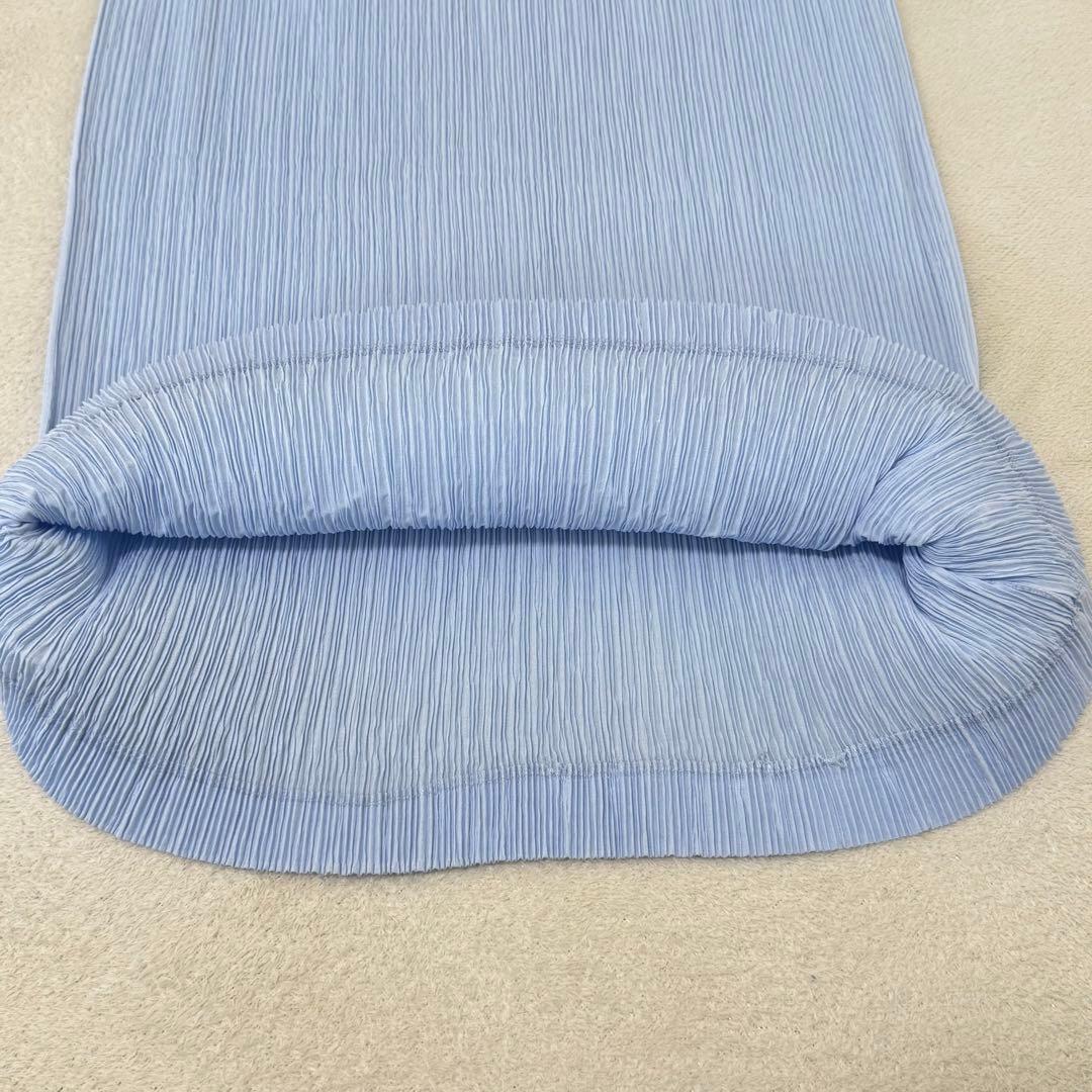 極美品✨ISSEY MIYAKE プリーツ　ロングスカート　水色　Sサイズ