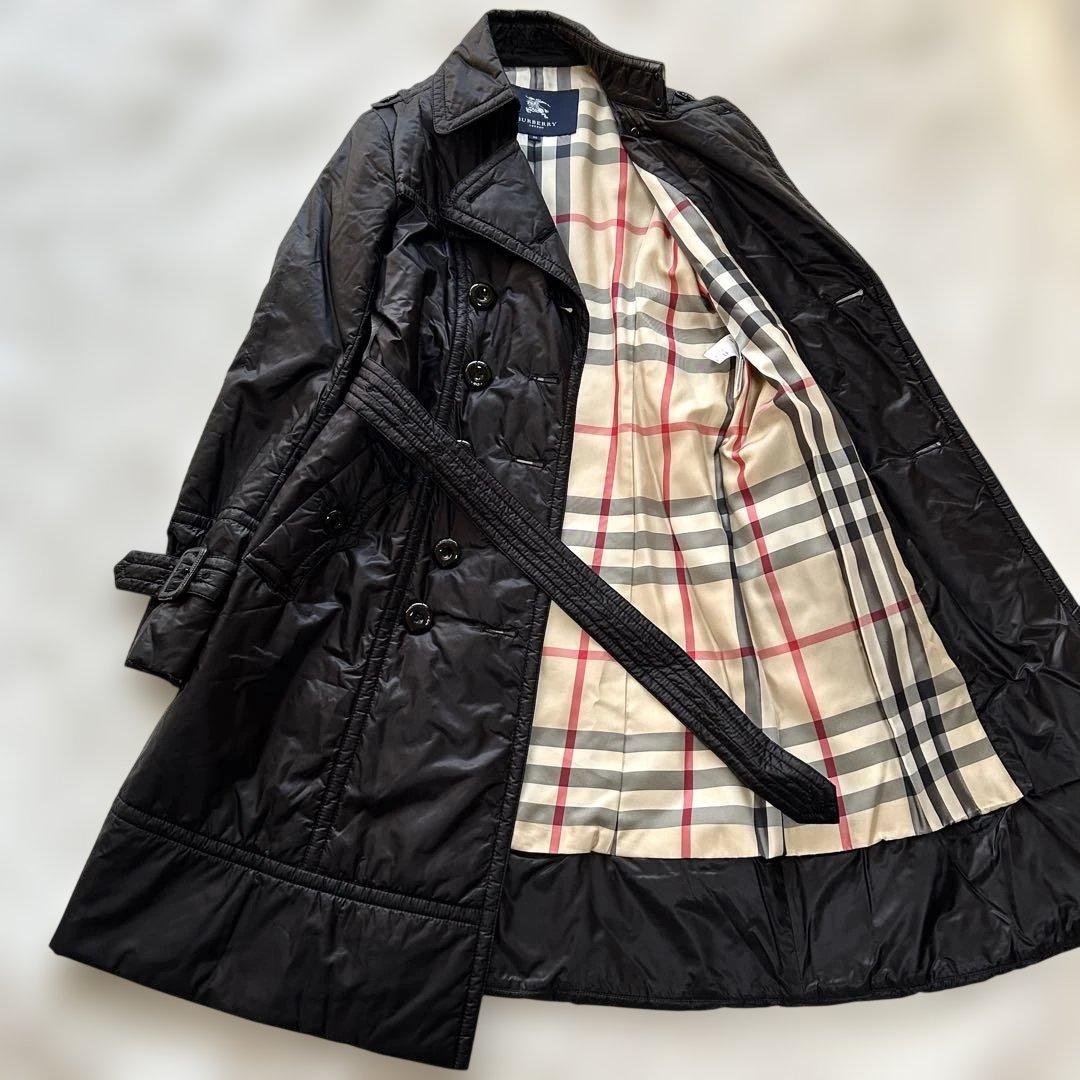 【極美品】バーバリーロンドン　ロングコート　トレンチ　中わた　メガチェック　M