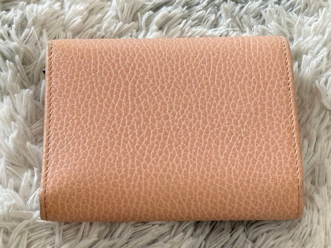 GUCCI ピンク レザー 三つ折り財布