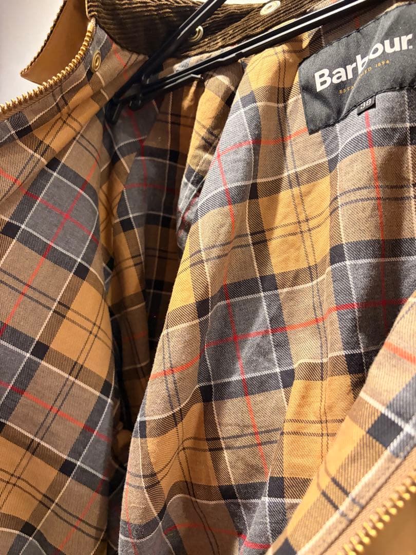 Barbour ベージュ コーデュロイ襟ジャケット