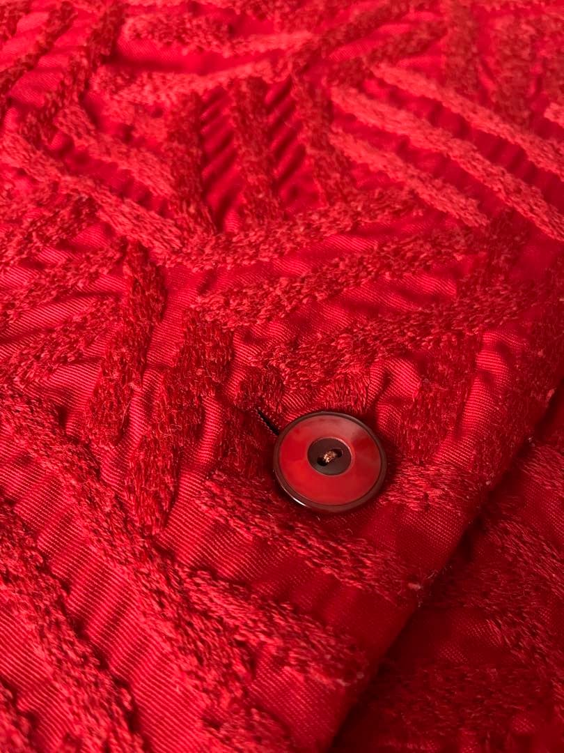 minä perhonen レッドロングコート総刺繍