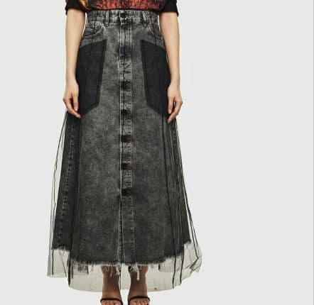 美品　DIESEL ディーゼル デニム シースルレイヤードスカート