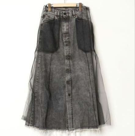 美品　DIESEL ディーゼル デニム シースルレイヤードスカート