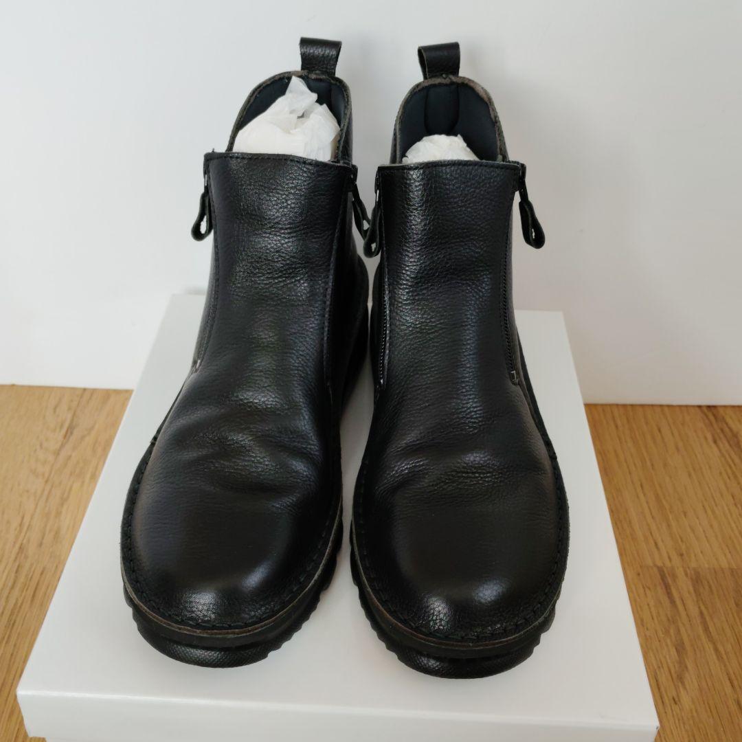 JSHaertlavelブラックレザー ジッパーブーツ