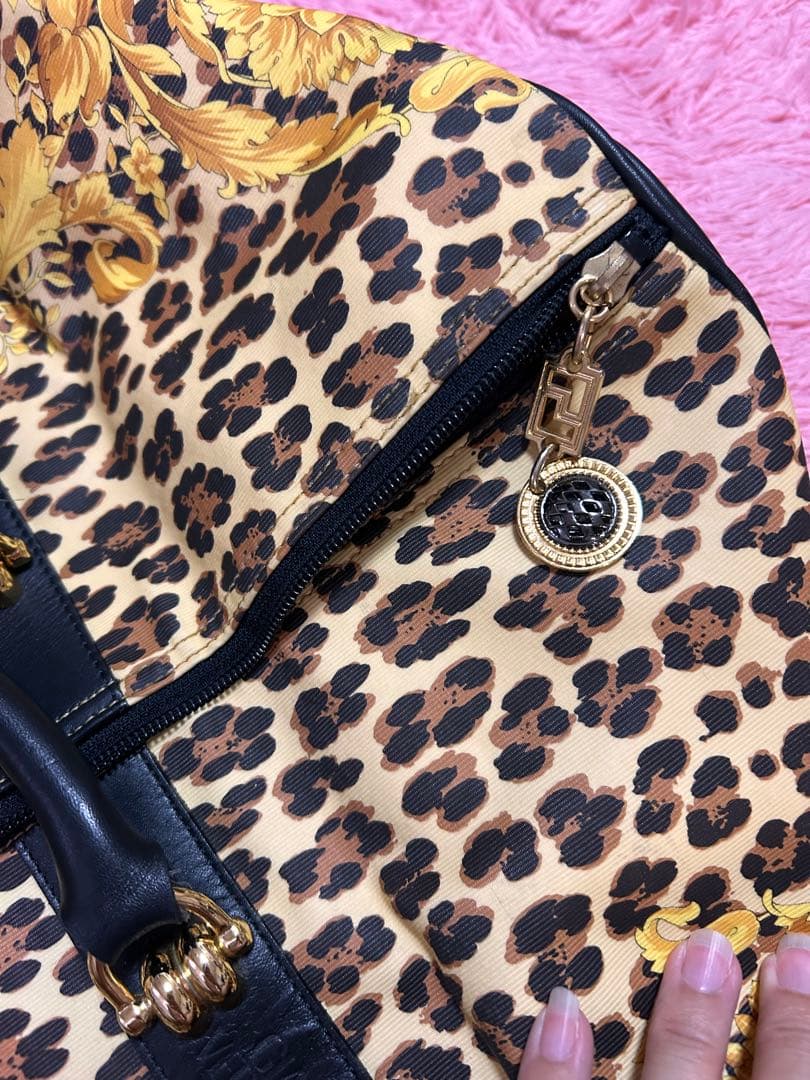 GIANNI VERSACE ヒョウ柄ボストンバッグ
