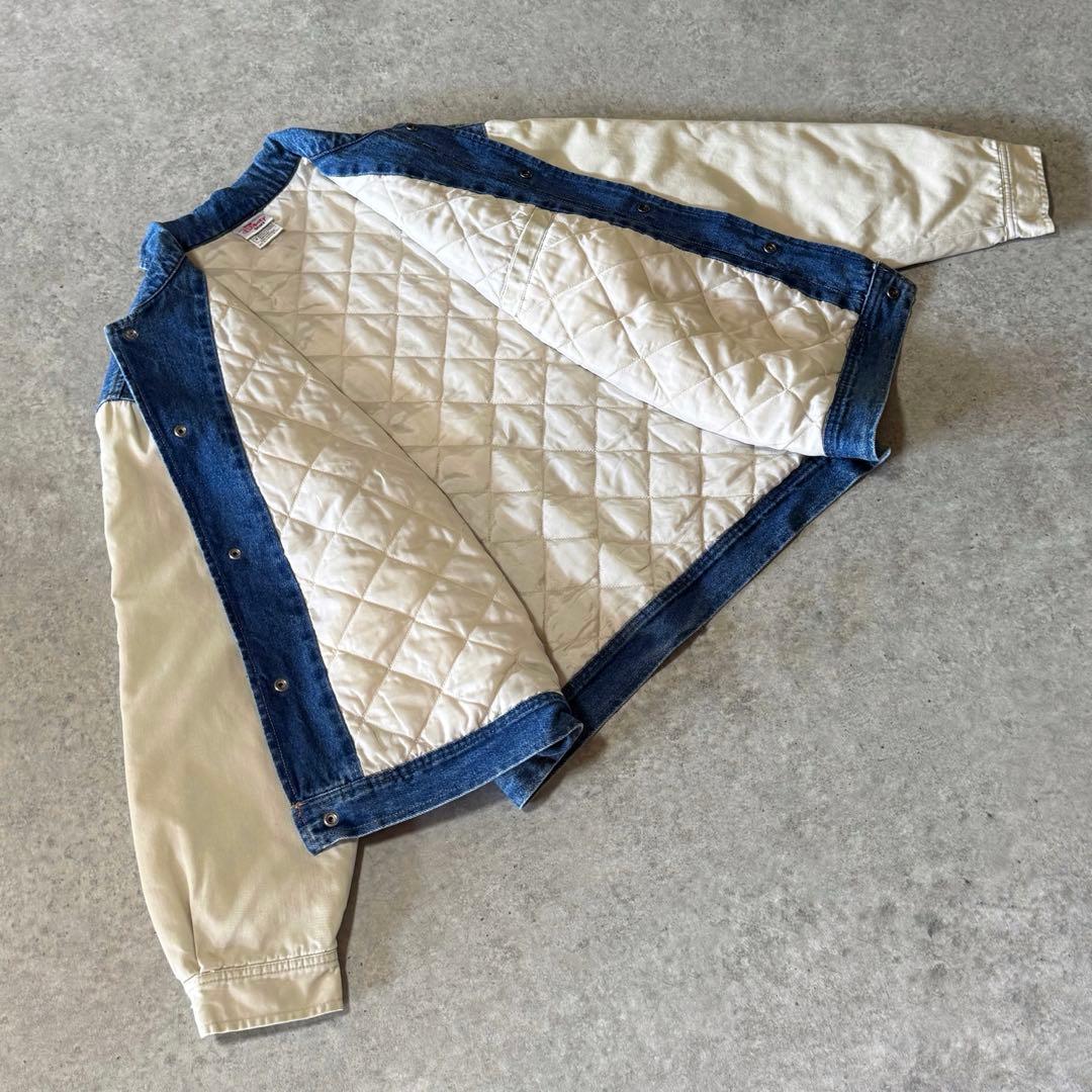 90s ディズニー公式 デニムジャケット 刺繍ロゴ スタジャン ブルゾン