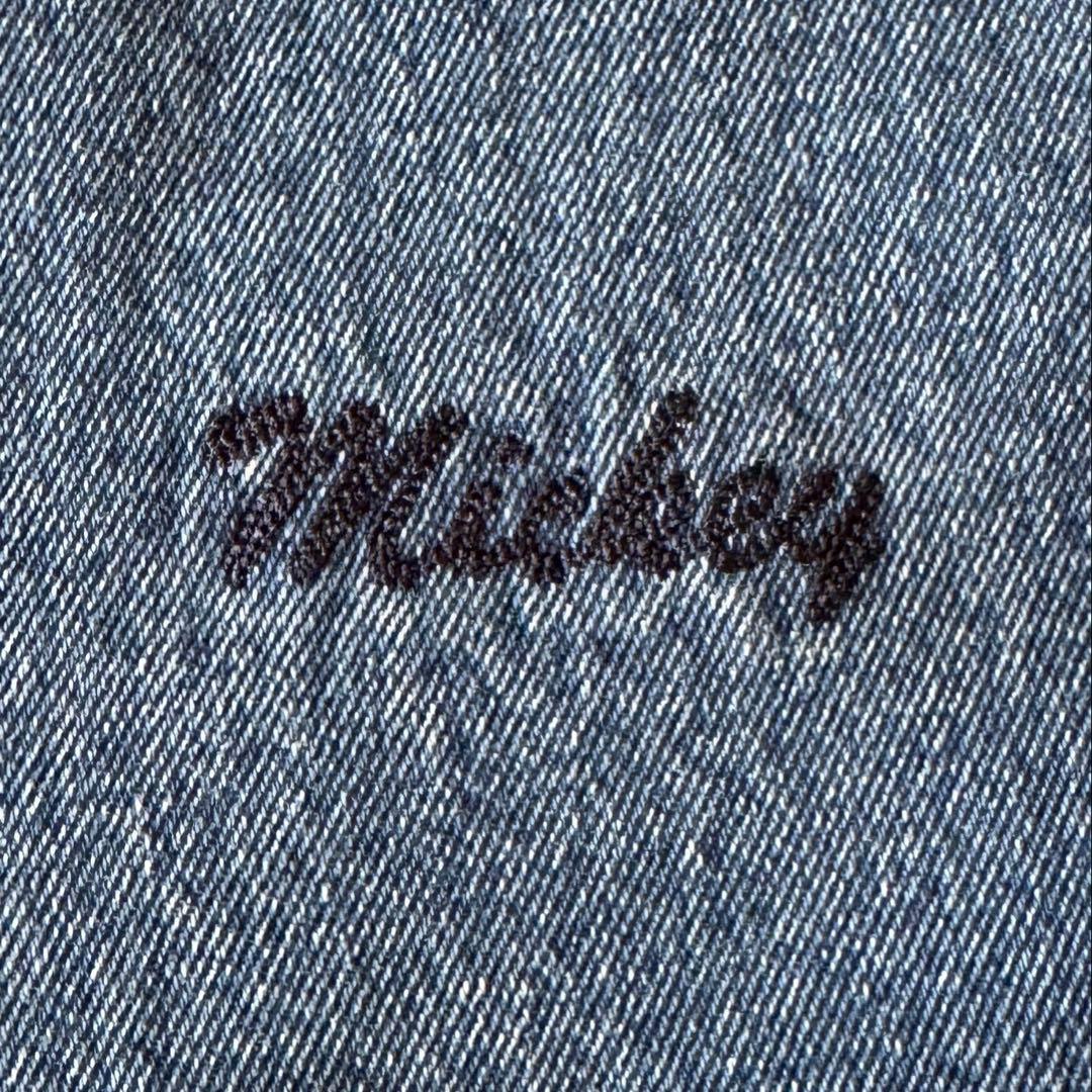 90s ディズニー公式 デニムジャケット 刺繍ロゴ スタジャン ブルゾン