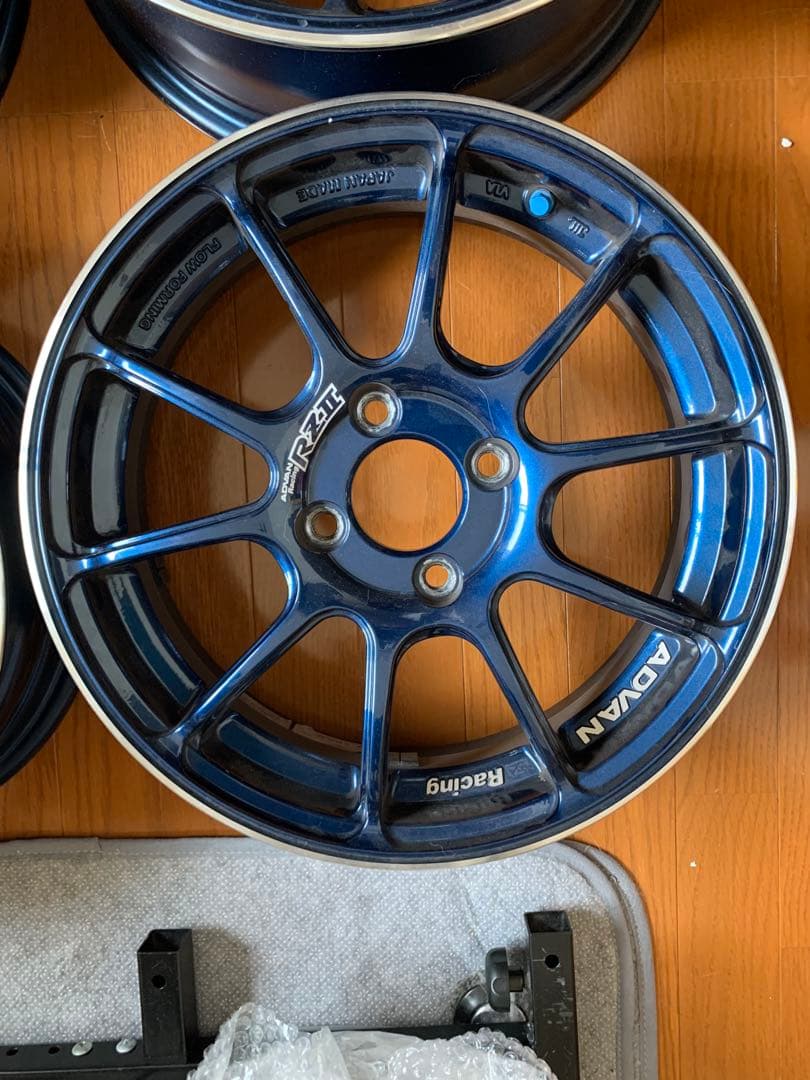 引き取り限定。S660に使用。前後異径サイズ。ADAVAN RZⅡ ブルー